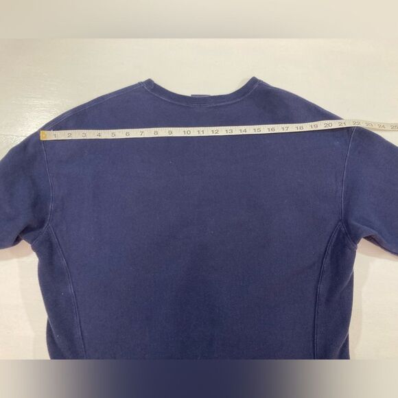 Champion Sweatshirt Women’s L Blue Crewneck Spell Out Garment Dyed WL265 - Picture 9 of 11